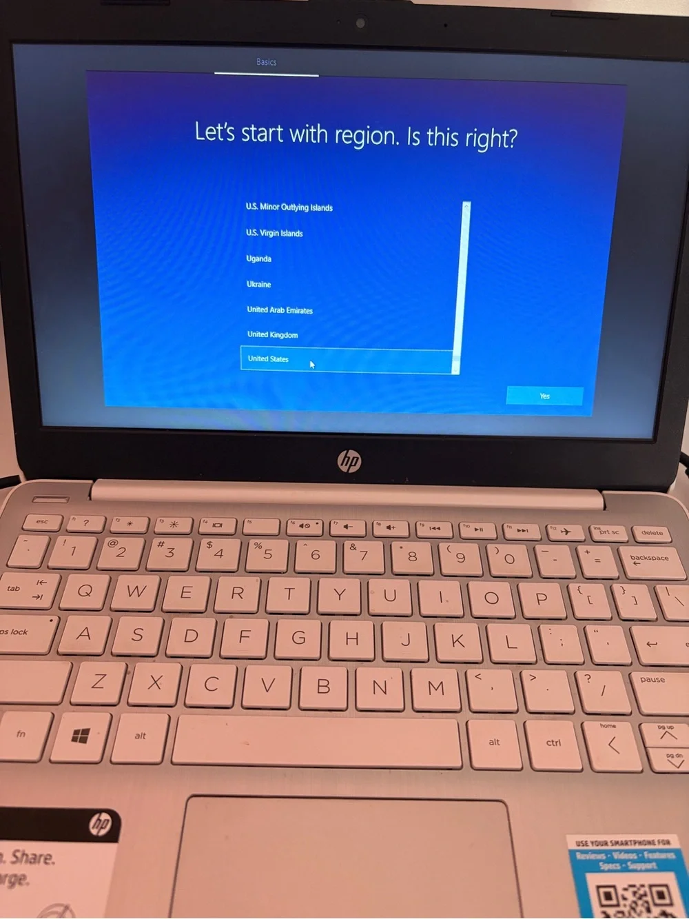HP stream 11 laptop and charger